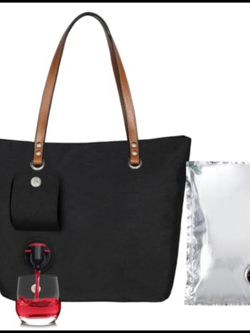 Leakproof Insulated Wine Tote Bag Carrier Holds 2 Bottles Travel Picnic